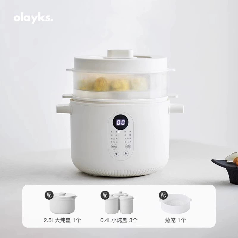 olayks instant original design electric saucepan ceramic stew cup stew water stew household soup stew soup bird's nest boiled porridge pot