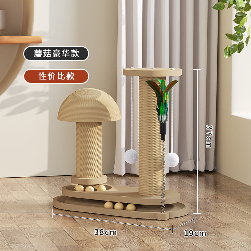 Meow Le Fang, solid wood cat turntable, cat scratching column, cat teasing stick, cat cat scratching board, durable cat toy, sisal cat climbing frame