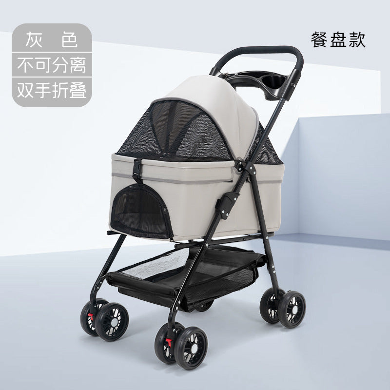 Pet strollers, dogs, cats, teddy baby strollers, small pet carts are lightweight, foldable, and outdoor travel