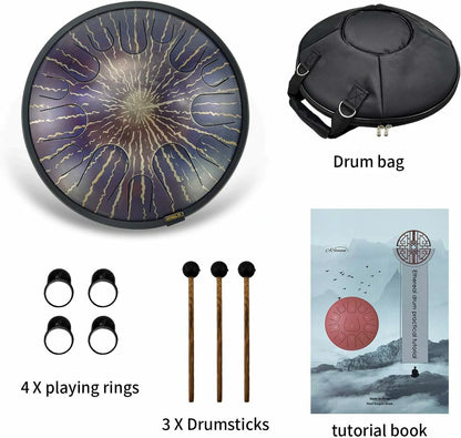 AS TEMAN 14 Inch Stars Universe Series Tank Steel Tongue Drum