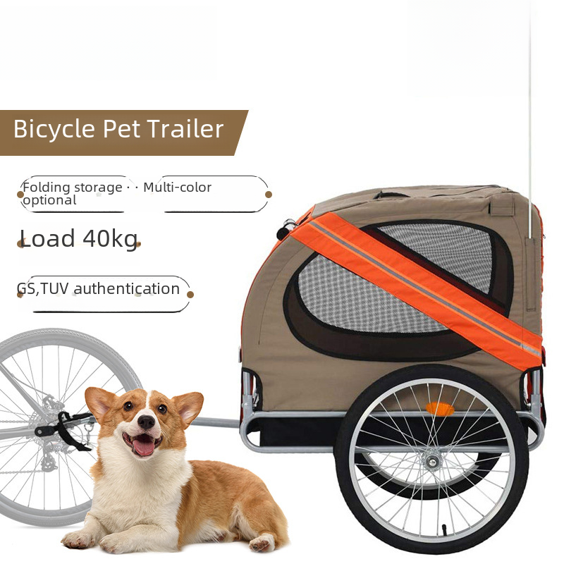 Amazon Cross-border Large Pet Bike Trailer Cat Dog Cart Folding Outdoor Riding Travel Trailer