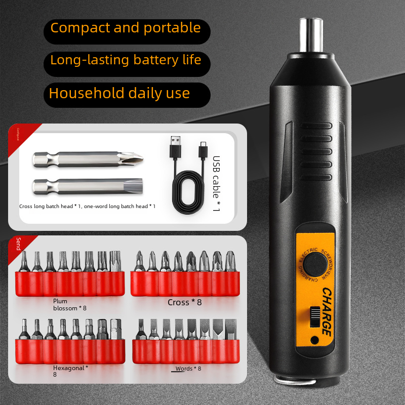 Electric Screwdriver Household Rechargeable Mini Hand Drill Small Impact Driver Machine Lithium Tool Set Wholesale