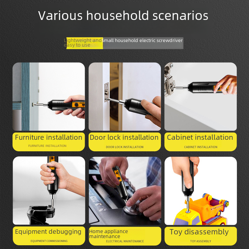 Electric Screwdriver Household Rechargeable Mini Hand Drill Small Impact Driver Machine Lithium Tool Set Wholesale