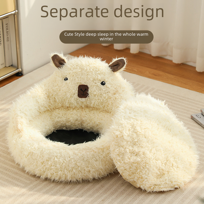 New Alpaca Cat Litter Winter Warm Dog Litter Deep Sleep Cat Litter Pet Supplies Cat Sofa Cross-border Wholesale